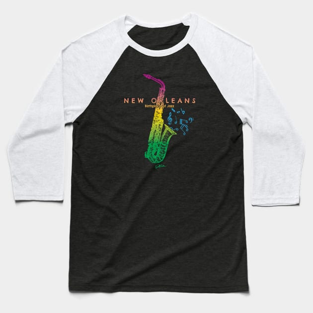 New Orleans, Birthplace of Jazz Baseball T-Shirt by jcombs